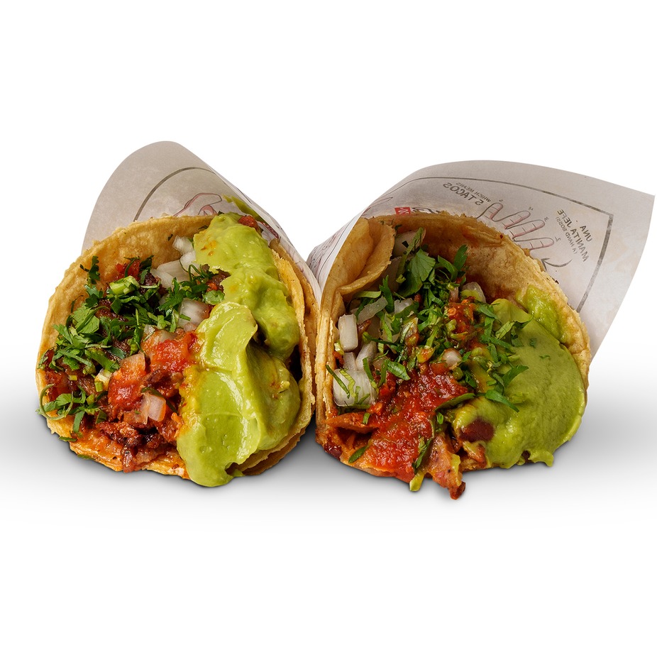 Adobada tacos with guacamole